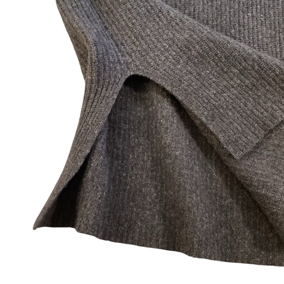 Eileen Fisher Yak & Wool Italian Yarn Cowl Neck Sweater, Medium Charcoal Grey - Picture 2 of 12